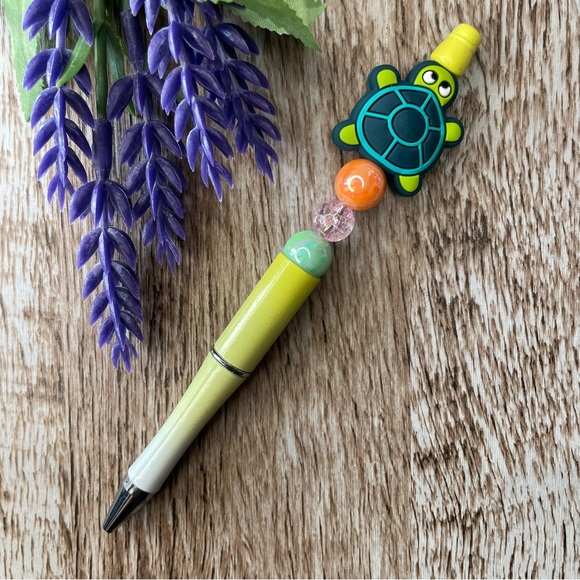 Writing Pen Dog Sloth Castle Artisan Beaded Silicone Custom Handcrafted Office - Picture 5 of 11